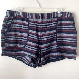 Striped womenโs shorts